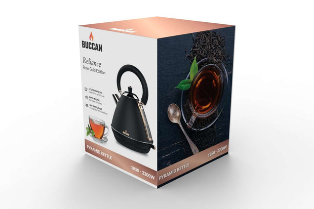 Buccan – Retro Waterkoker – Zwart Rose goud – 1.7 Liter