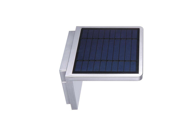 Hyundai Verlichting – Moderne hoek wandlamp op zonne-energie – Zilver