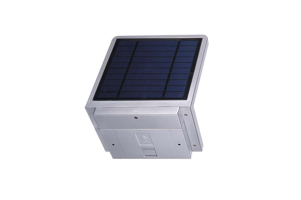 Hyundai Verlichting – Moderne hoek wandlamp op zonne-energie – Zilver