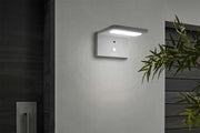 Hyundai Verlichting – Moderne hoek wandlamp op zonne-energie – Zilver