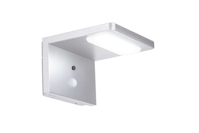 Hyundai Verlichting – Moderne hoek wandlamp op zonne-energie – Zilver