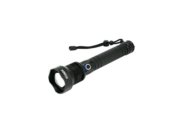 Hyundai Verlichting – Oplaadbare aluminium zaklamp met USB – 25 cm – 2000 lumen LED