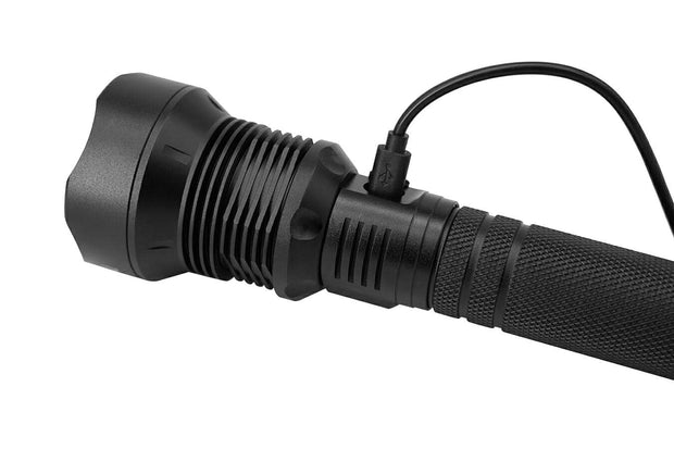 Hyundai Verlichting – Oplaadbare aluminium zaklamp met USB – 25 cm – 2000 lumen LED