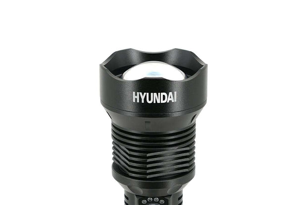 Hyundai Verlichting – Oplaadbare aluminium zaklamp met USB – 25 cm – 2000 lumen LED
