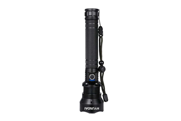 Hyundai Verlichting – Oplaadbare aluminium zaklamp met USB – 25 cm – 2000 lumen LED