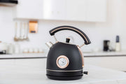 Buccan – Retro Waterkoker – Dome – Zwart Rose – Met thermometer