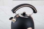 Buccan – Retro Waterkoker – Dome – Zwart Rose – Met thermometer