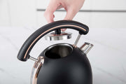 Buccan – Retro Waterkoker – Dome – Zwart Rose – Met thermometer