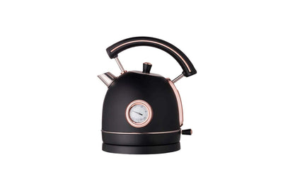 Buccan – Retro Waterkoker – Dome – Zwart Rose – Met thermometer