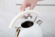 Buccan – Retro Waterkoker – Dome – Wit Goud – Met thermometer
