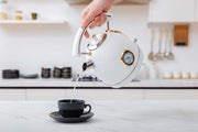 Buccan – Retro Waterkoker – Dome – Wit Goud – Met thermometer