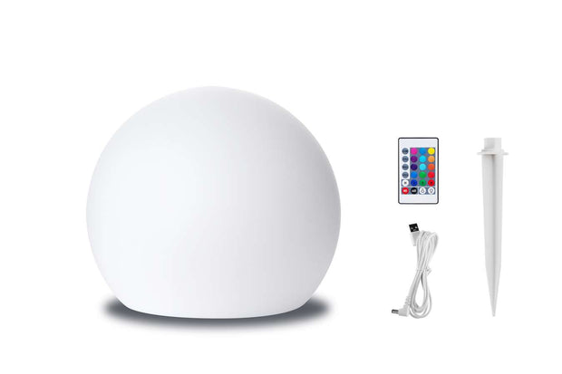 Hyundai Verlichting – LED Lichtbol met RGB op zonne-energie – 20 cm – Met USB kabel