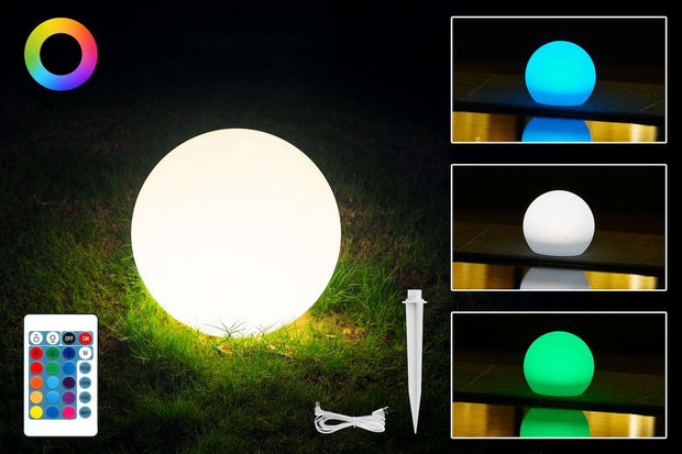 Hyundai Verlichting – LED Lichtbol met RGB op zonne-energie – 20 cm – Met USB kabel