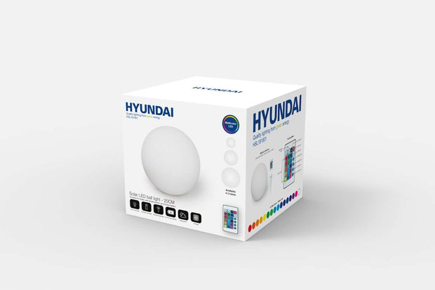 Hyundai Verlichting – LED Lichtbol met RGB op zonne-energie – 20 cm – Met USB kabel
