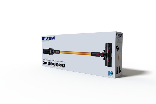 Hyundai Electronics – Draadloze steelstofzuiger – 160W – Sunrise PRO edition
