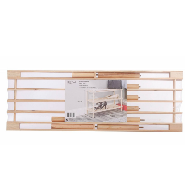 Mesa Living Houten Schoenenrek 3-laags