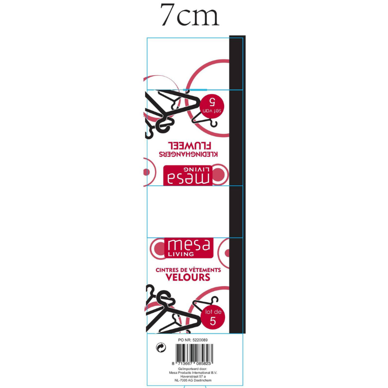 Mesa Living Clothes Hanger Velvet set of 5