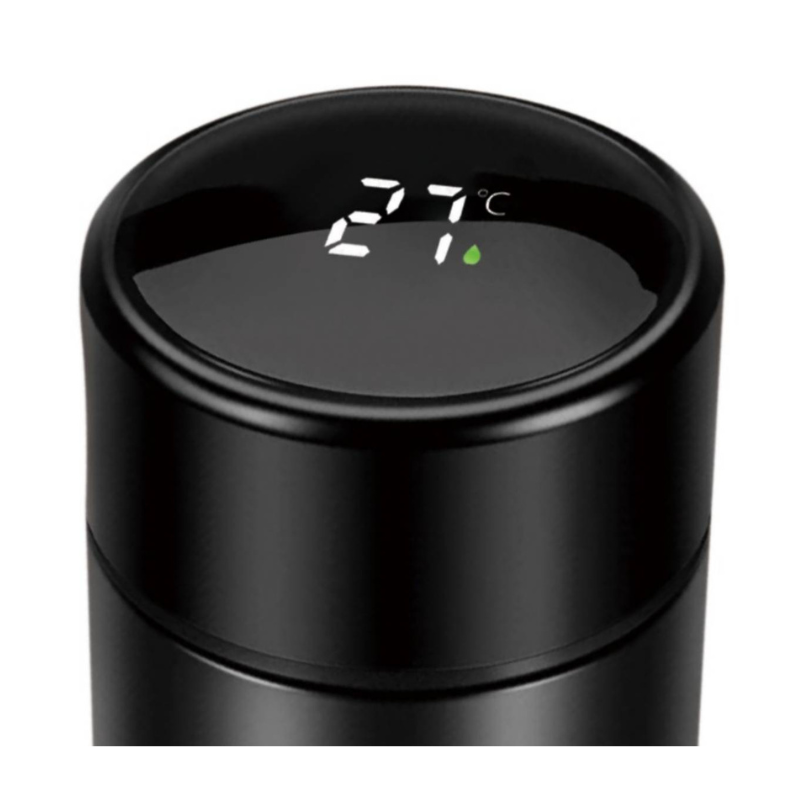 Mesa Living Thermosfles met Thermometer zwart of SS