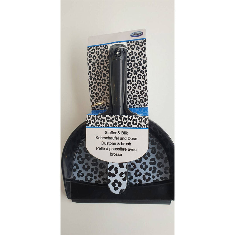 Aqua Laser dustpan and dustpan leopard print Mesa Products